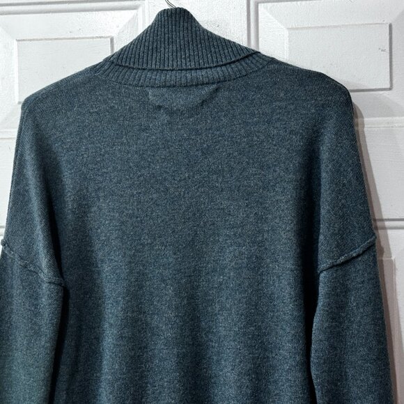 Max Studio 100% 2-Ply Cashmere Sz M Womens Dark Sage Green Turtleneck Sweater - Picture 5 of 8